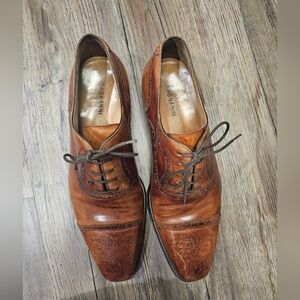 Magnanni Men's Tan Leather Derby Shoes. SIZE 8